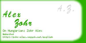 alex zohr business card